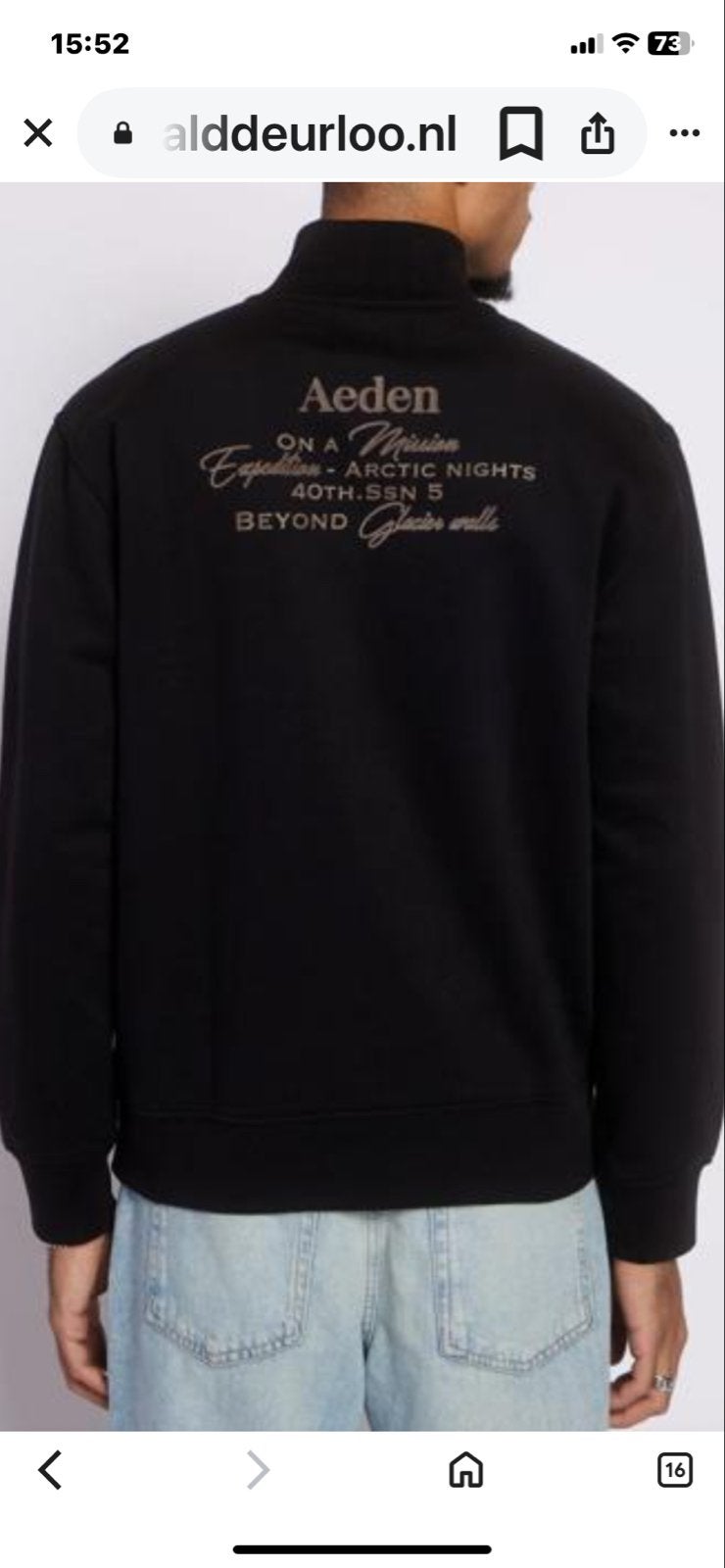 Aeden Zip Sweater Erdo A22242899 Black maat large, Kleding | Heren, Truien en Vesten, Ophalen of Verzenden, Zo goed als nieuw