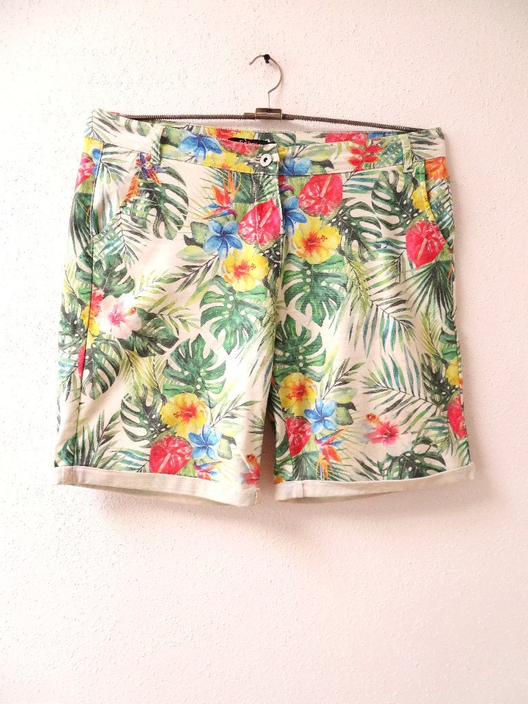 F18 ENJOY short korte broek groen geel roze 44, Kort, Maat 42/44 (L), Enjoy, Ophalen of Verzenden
