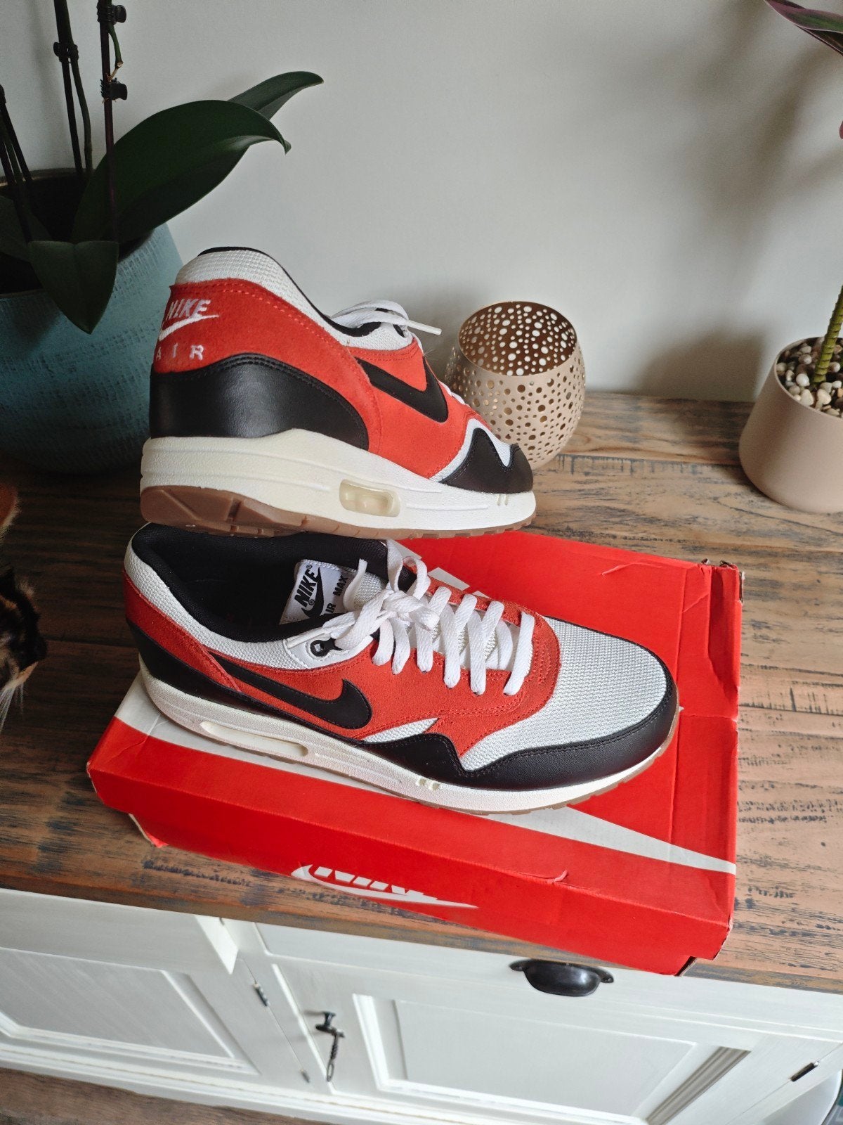 Nike Air Max 1 Essential 'White Gamma Orange' maat 44,5, Nike air max, Wit, Nieuw, Ophalen of Verzenden