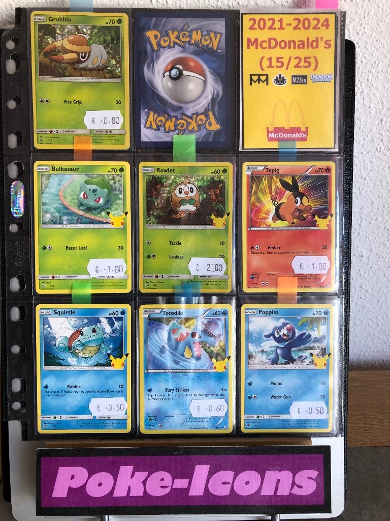 Diverse McDonalds Pokemon kaarten (Non-Holo's & Holo), Ophalen of Verzenden, Zo goed als nieuw, Meerdere kaarten, Foil
