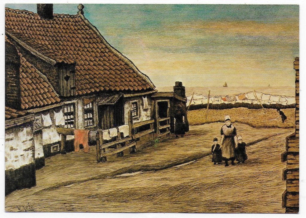 Ongelopen Ansichtkaart Urk, bij het klapstoel B8107, Verzamelen, Ansichtkaarten | Nederland, Ophalen of Verzenden, 1940 tot 1960