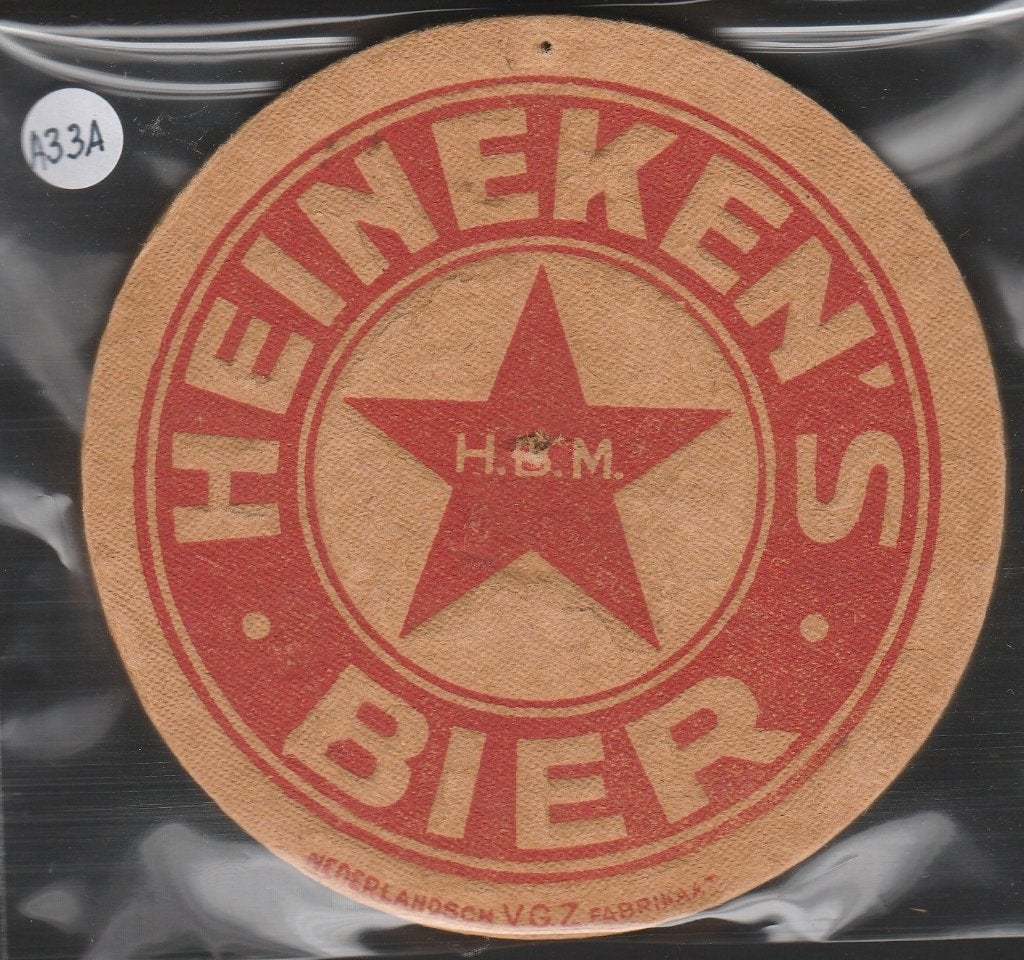 Bierviltje  Heineken A33A, Verzamelen, Biermerken, Verzenden, Gebruikt, Viltje(s), Heineken