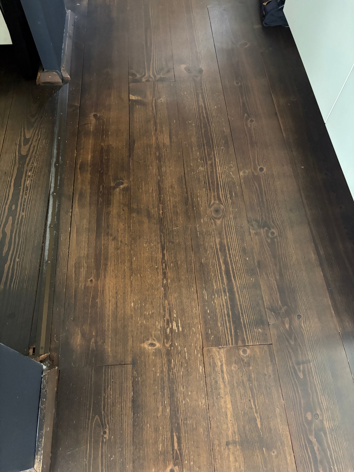 Amerikaans grenen vloer donkerbruin 41m2, Ophalen, Gebruikt, Vloerdelen of -planken, 10 m² of meer