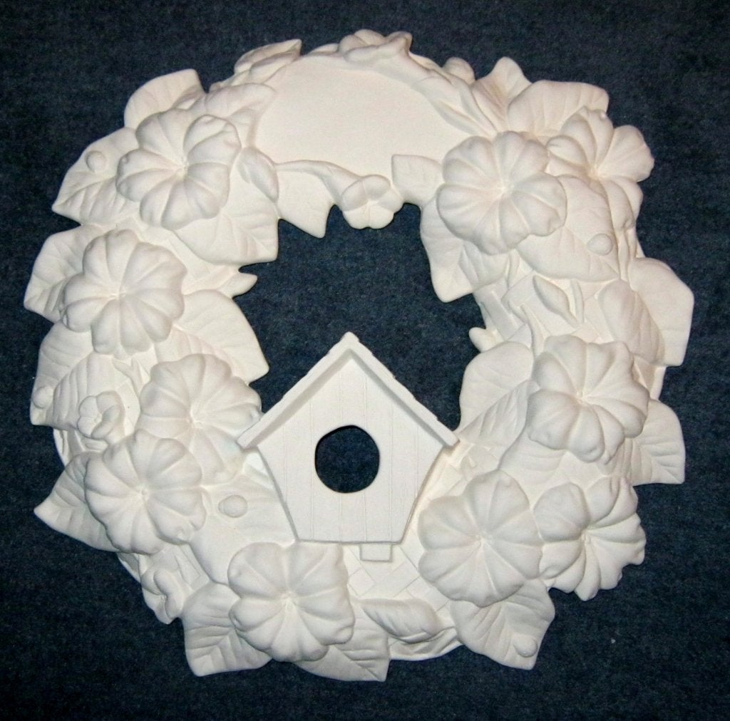 vogelhuisje-krans van wit keramiek (biscuit), Ophalen of Verzenden, Nieuw
