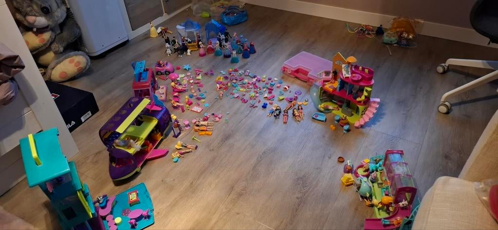 Polly pocket huisjes, auto, vliegtuig, camper, disco, enz, Ophalen of Verzenden, Jongen of Meisje