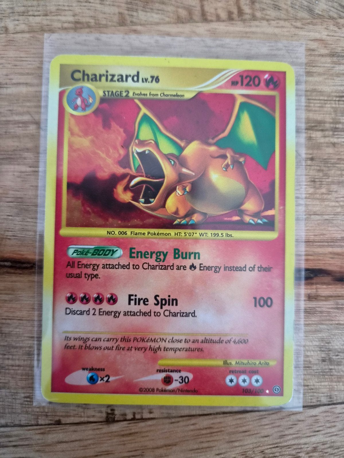 Charizard Lv.76 Stormfront Pokémon kaart 100/100, Ophalen, Gebruikt, Losse kaart