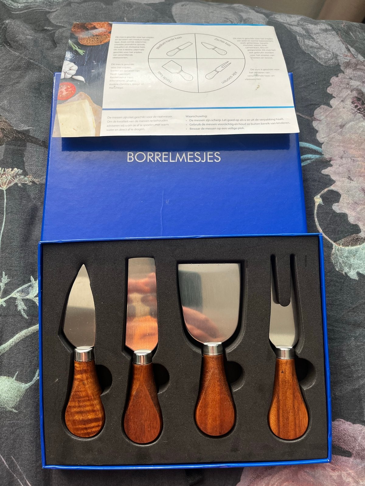 Borrelmesjes set - Kaasmesjes met houten handvat, Overige typen, Nieuw, Ophalen of Verzenden, Metaal