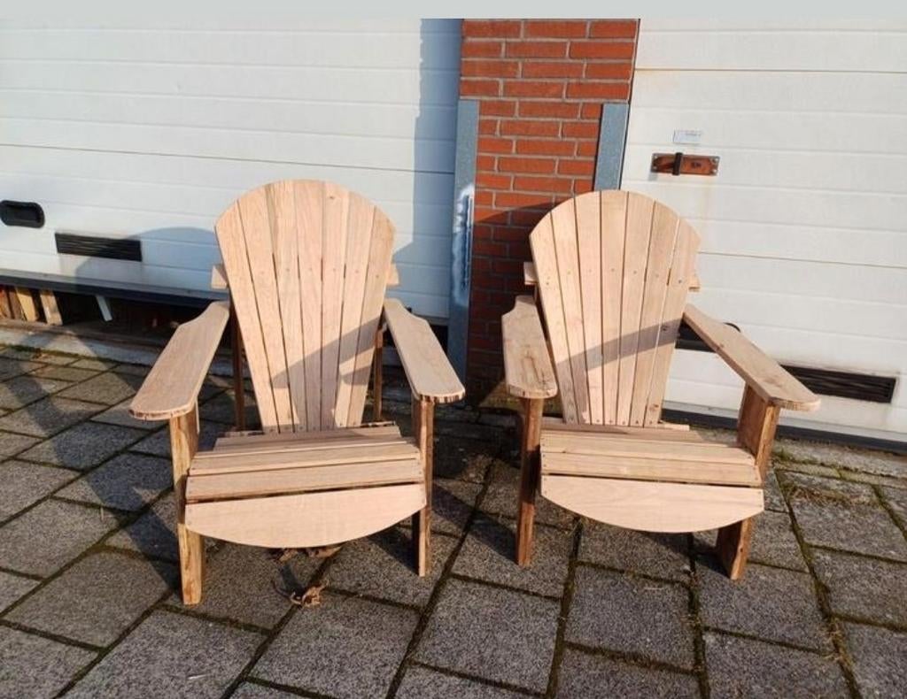 Massief eiken Adirondack/Bearchair deckchairs, Tuin en Terras, Tuinstoelen, Ophalen of Verzenden, Nieuw, Hout