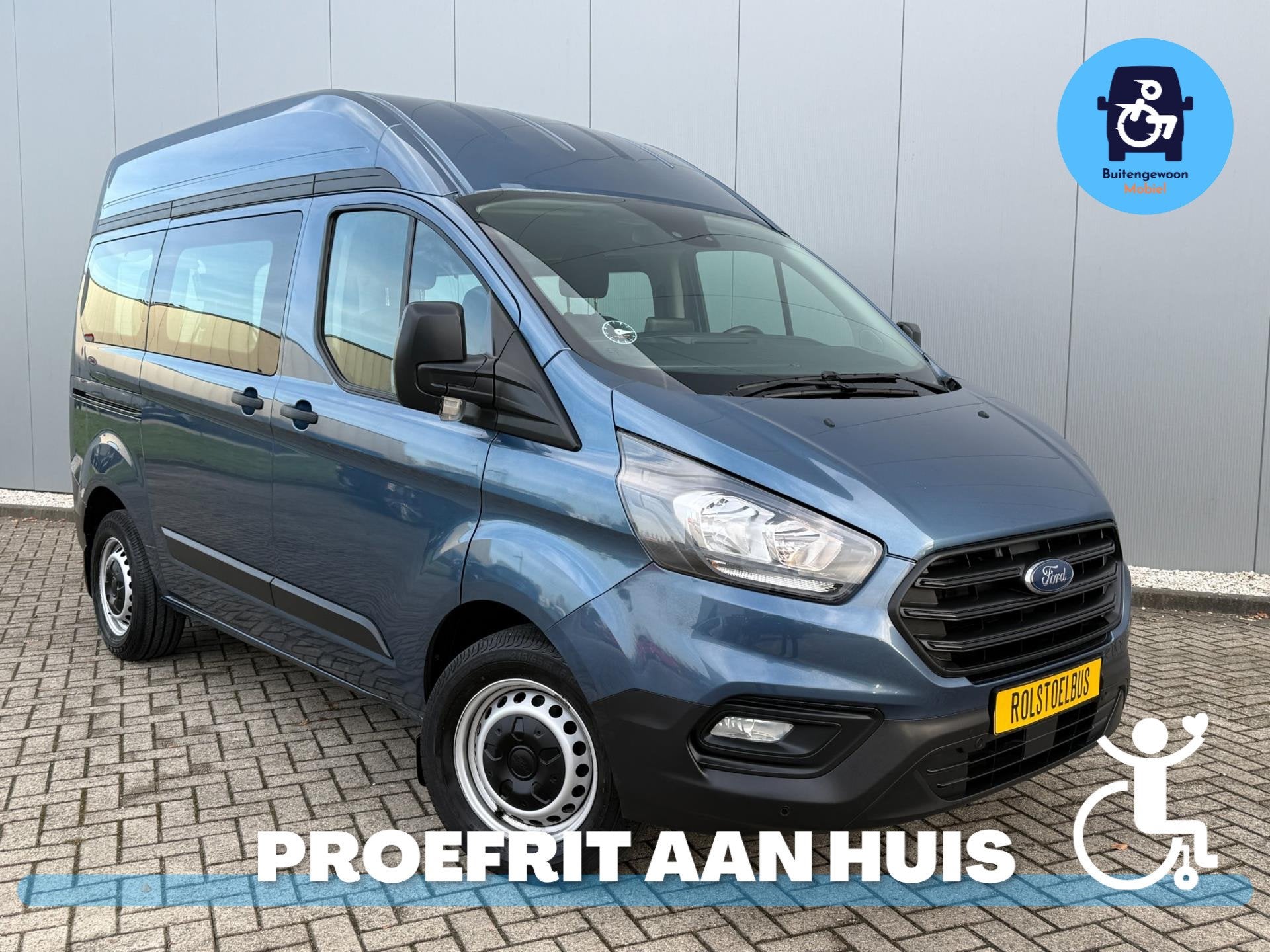 Ford Transit Custom Automaat Rolstoelbus (2019) Airco, Auto's, 12 maanden, Gebruikt, Zwart, 4 cilinders