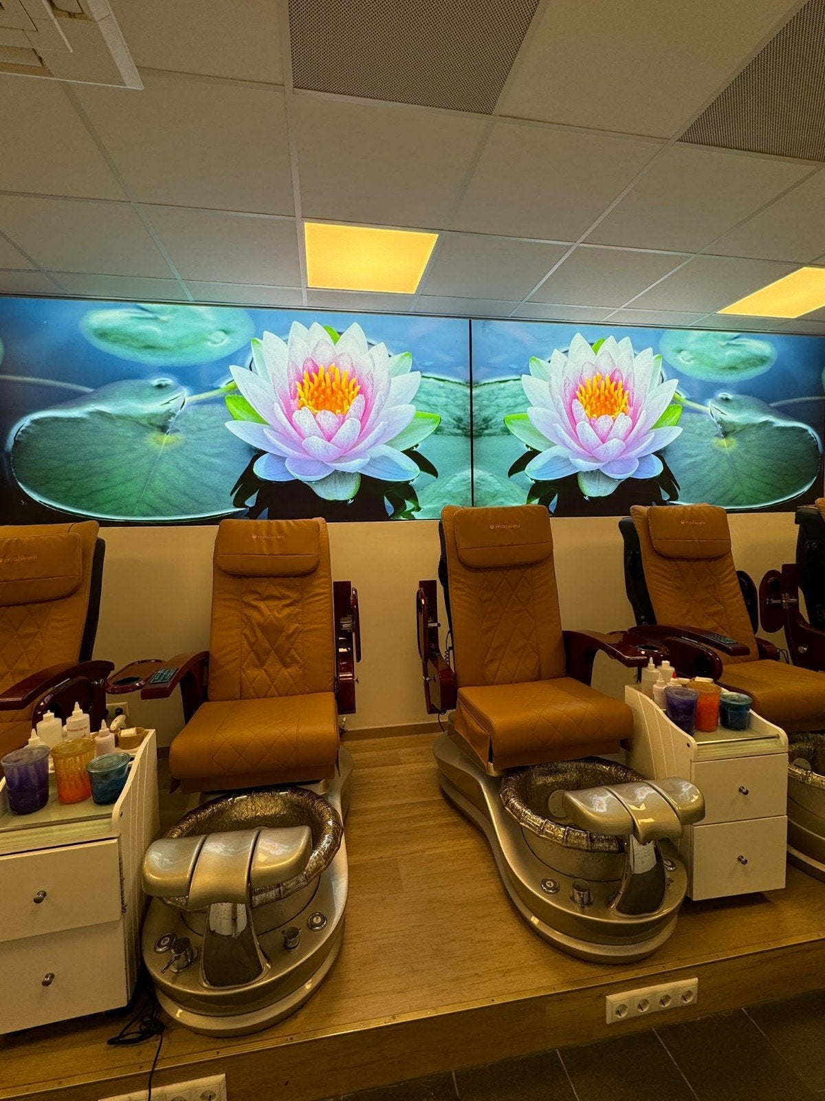 Lichtdoek met lotus afbeelding (540x125cm), Ophalen, Zo goed als nieuw
