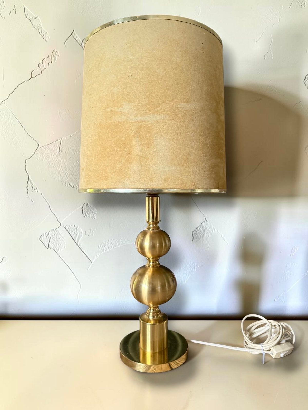Vintage design Boulanger lamp, 50 tot 75 cm, Ophalen of Verzenden, Zo goed als nieuw, Stof