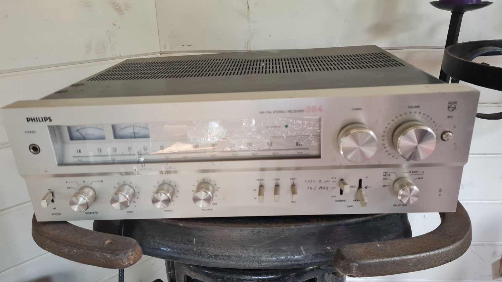 Philips 22AH594 Vintage Stereo Receiver - Goede Staat, Gebruikt, Ophalen, Overige merken, Minder dan 60 watt