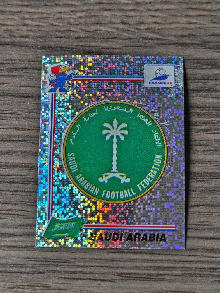 Panini World Cup Frankrijk 1998 embleem Saudi Arabie, Ophalen of Verzenden, Gebruikt, Buitenlandse clubs, Poster, Plaatje of Sticker