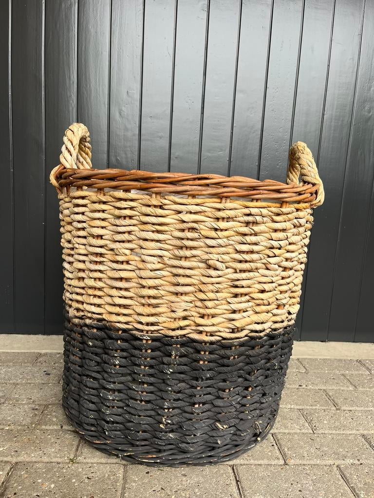 Grote rieten mand voor planten (H:57 B:56 cm), Ophalen, Zo goed als nieuw, Rond, Riet