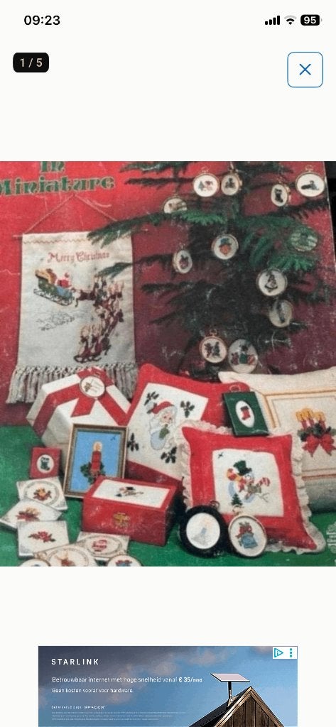 BORDUURPATROON BOOK CHRISTMAS IN MINIATURE, Verzenden, Zo goed als nieuw, Handborduren, Patroon
