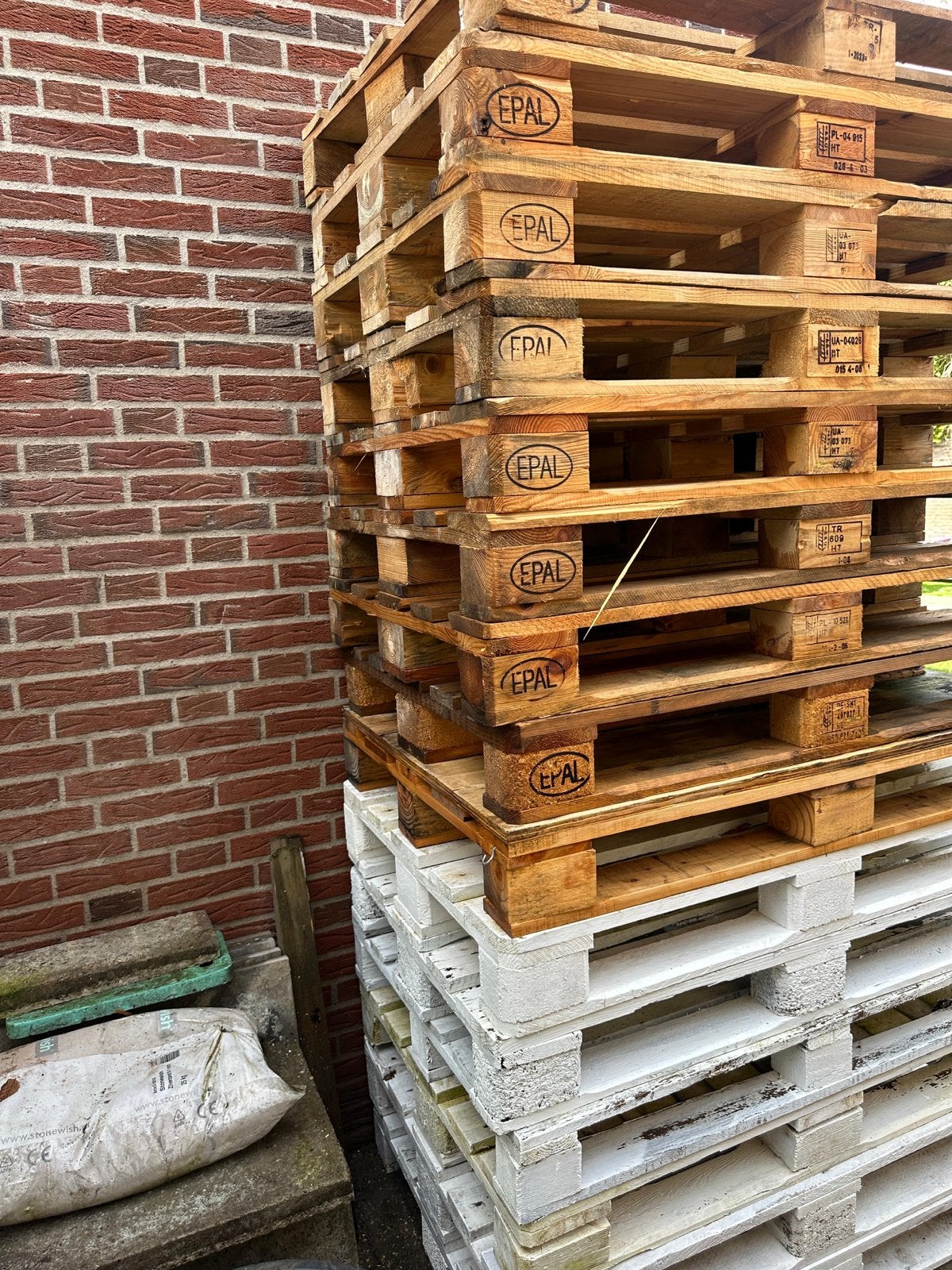 14 Euro Pallets: 6 Wit, 8 Origineel - Perfect voor Bar/Bank, Ophalen, Gebruikt, 50 mm of meer, Pallet