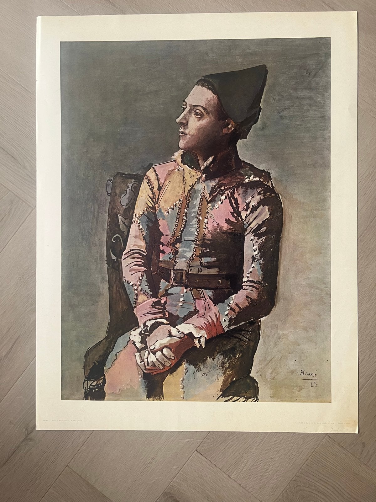 Pablo Picasso - Arlequin (1923) - Vintage Print, Portret of Personen, Ophalen of Verzenden, Gesigneerd, Klassiek