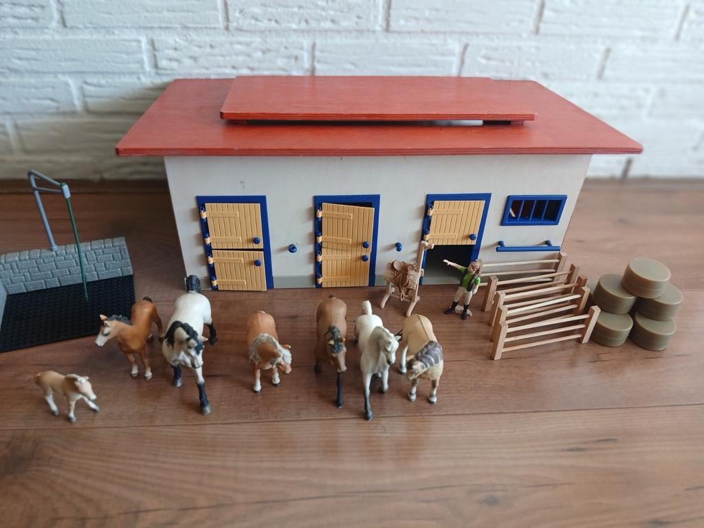 Vintage schleich paardenstal, Ophalen, Gebruikt