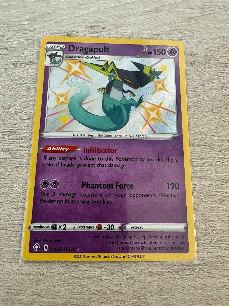 Dragapult SV062/SV122 Shining Fates - Pokémon Kaart, Ophalen of Verzenden, Nieuw, Losse kaart, Foil