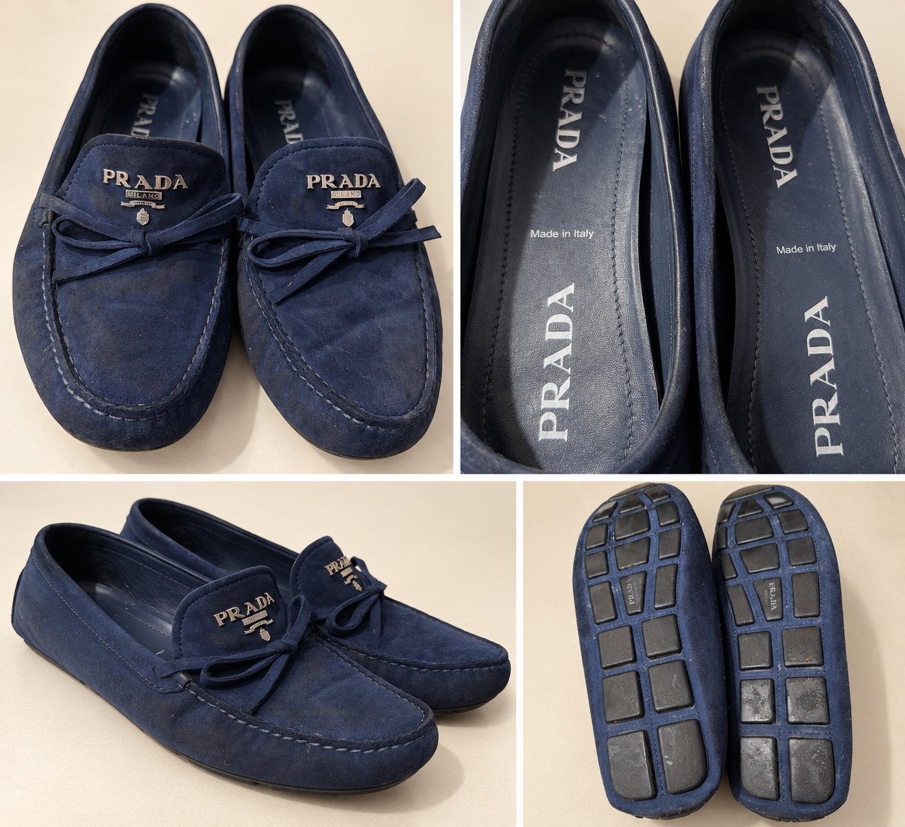 Prada moccasins maat 39, Ophalen of Verzenden, Gedragen, Blauw