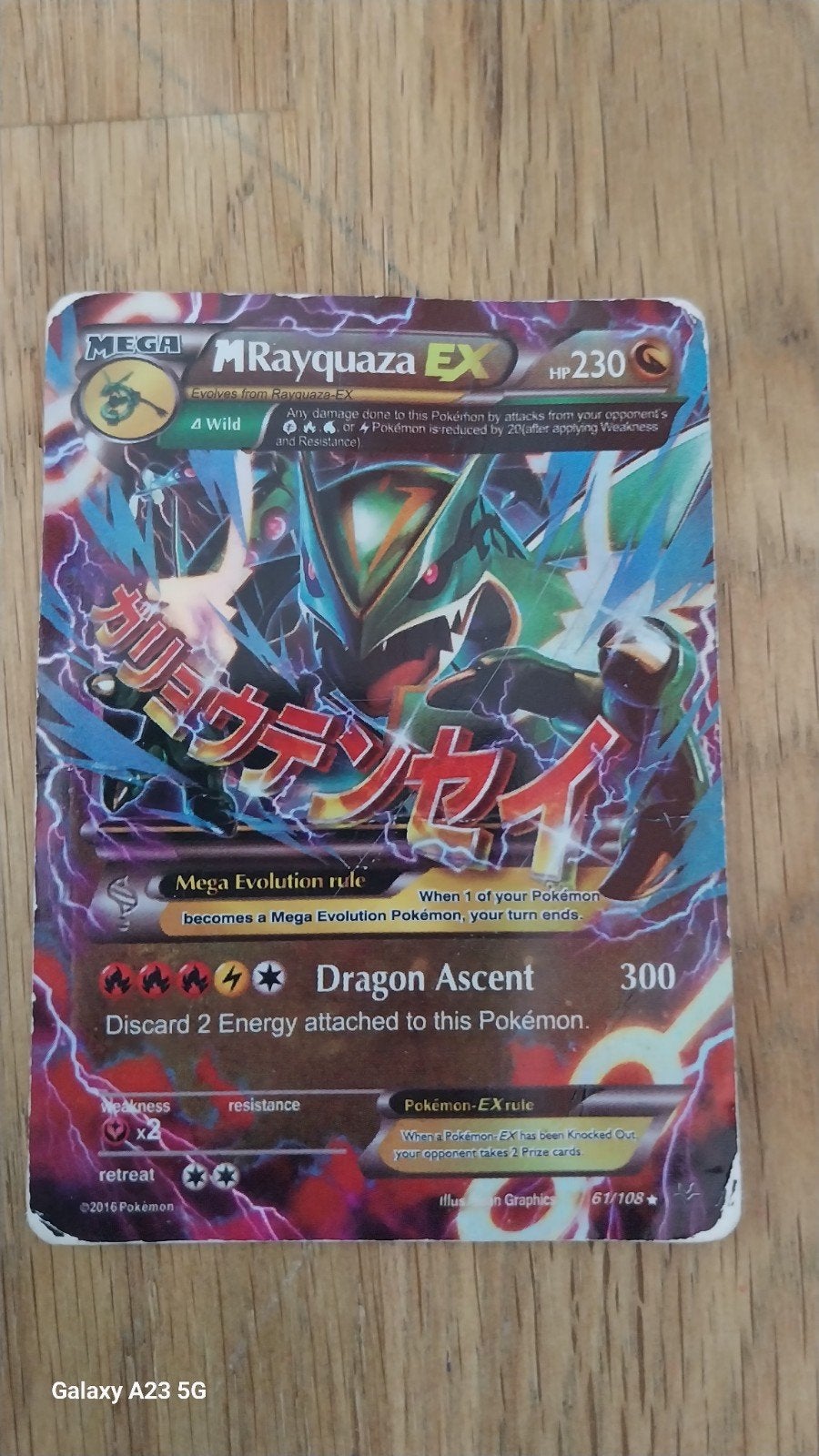 Pokémon Kaart: Mega Rayquaza EX (230 HP), Ophalen of Verzenden, Zo goed als nieuw, Losse kaart, Foil