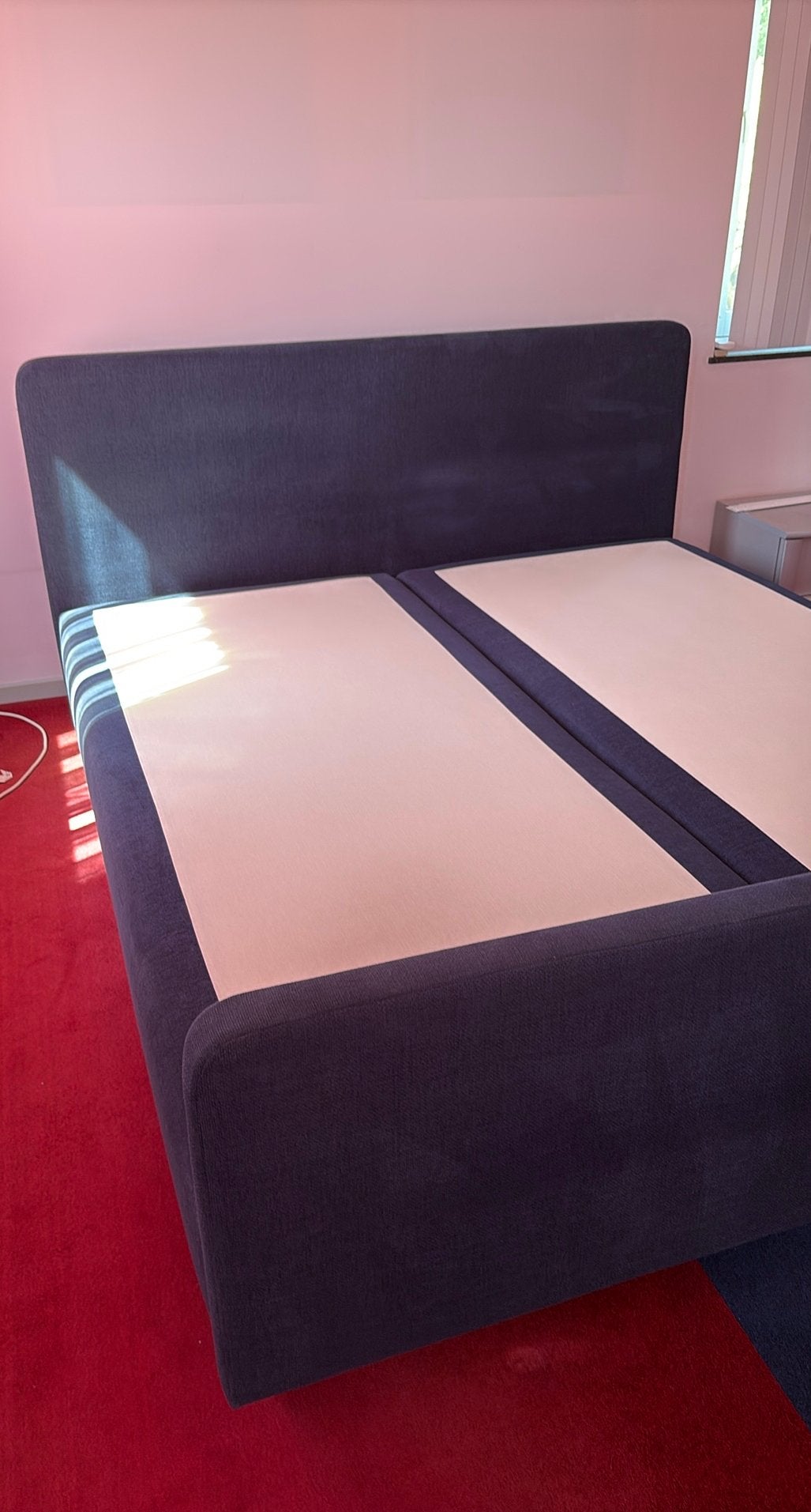 boxspring Velda 180x200, Ophalen, Gebruikt, Blauw, Tweepersoons