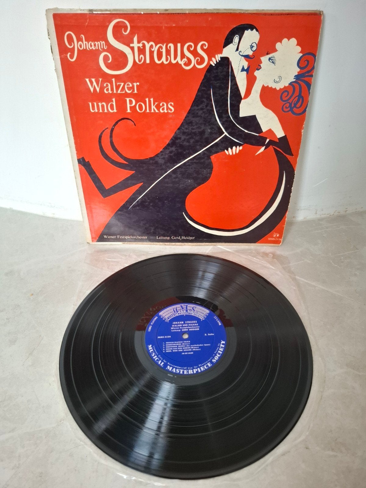 Johan Strauss LP vinyl Walzer und Polkas klassiek, 1961 mono, Cd's en Dvd's, Vinyl | Klassiek, Ophalen, Gebruikt, 12 inch, Orkest of Ballet