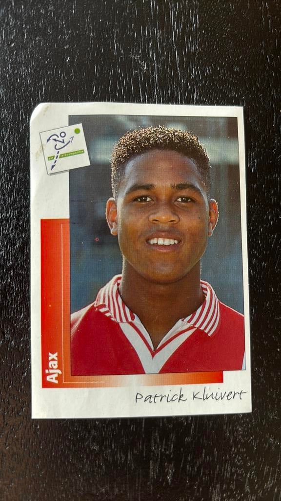 Panini voetbalplaatje Kluivert Ajax 1996, Ophalen of Verzenden, Zo goed als nieuw, PSV, Poster, Plaatje of Sticker