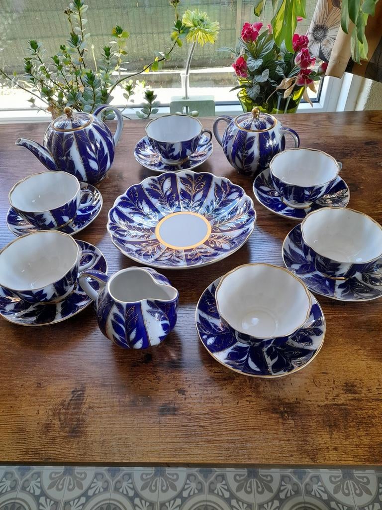 Lomonosov blauw Winternight Koffieservies 6-persoons, Ophalen