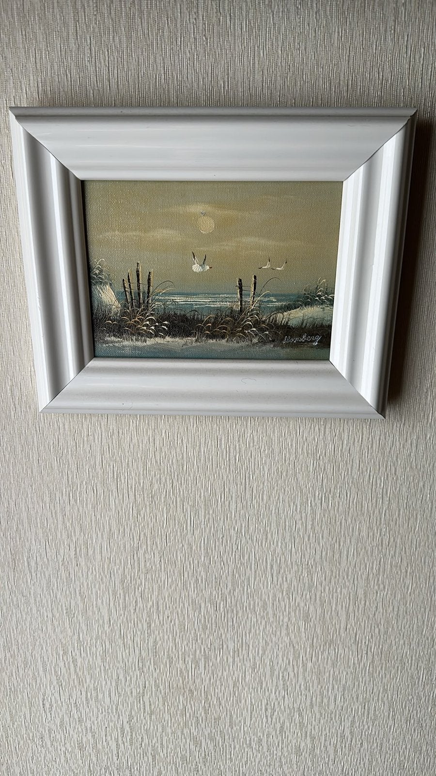 Schilderij Maritiem / water met vogels en riet, Ophalen, Maritiem / water, Doek, Realistisch