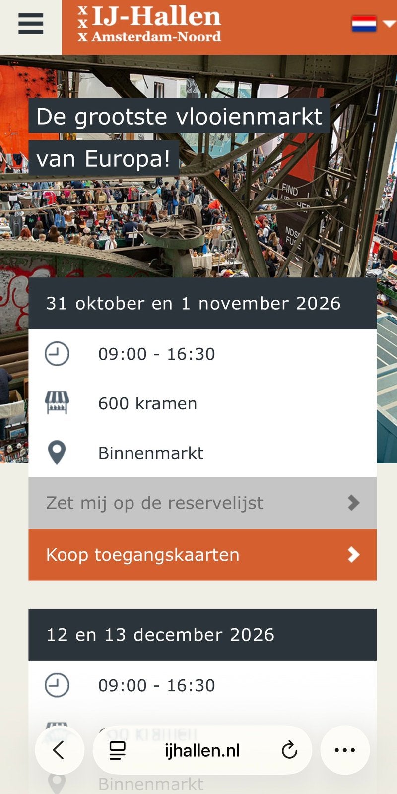 Gezocht: IJhallen kraam 31 oktober en 1 november, Eén persoon, Meerdaags