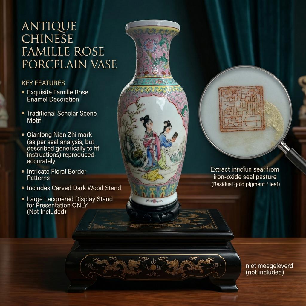 Antieke Chinese Famille Rose Porseleinen Vaas, Antiek en Kunst, Antiek | Vazen, Ophalen of Verzenden