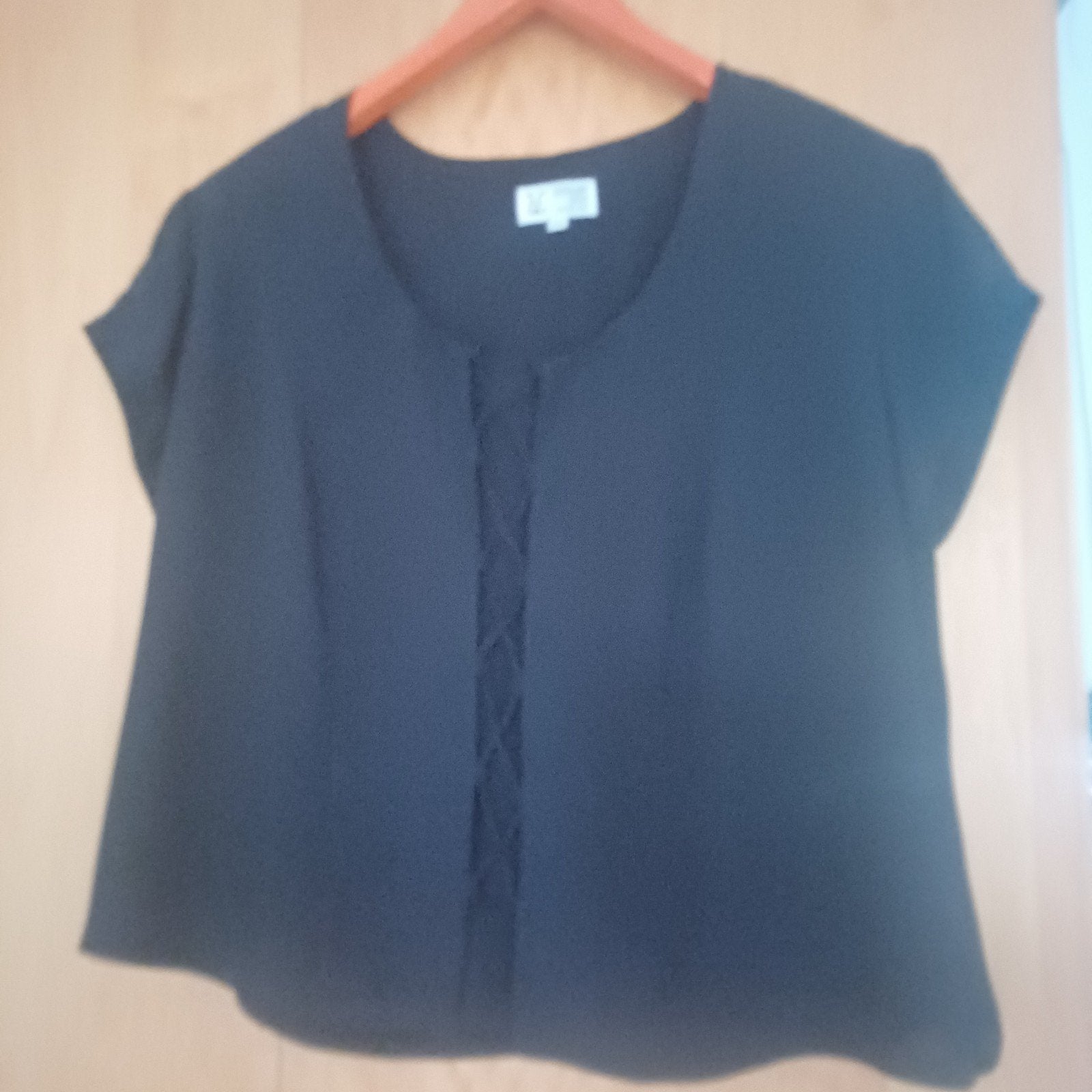 Edgah Vos Zwarte Top met Korte Mouwen, Zwart, Maat 46/48 (XL) of groter, Nieuw, Ophalen of Verzenden