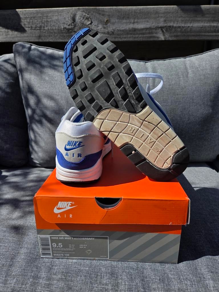 Nike air max 1 anniversary royal blue 43!, Ophalen of Verzenden, Zo goed als nieuw, Blauw