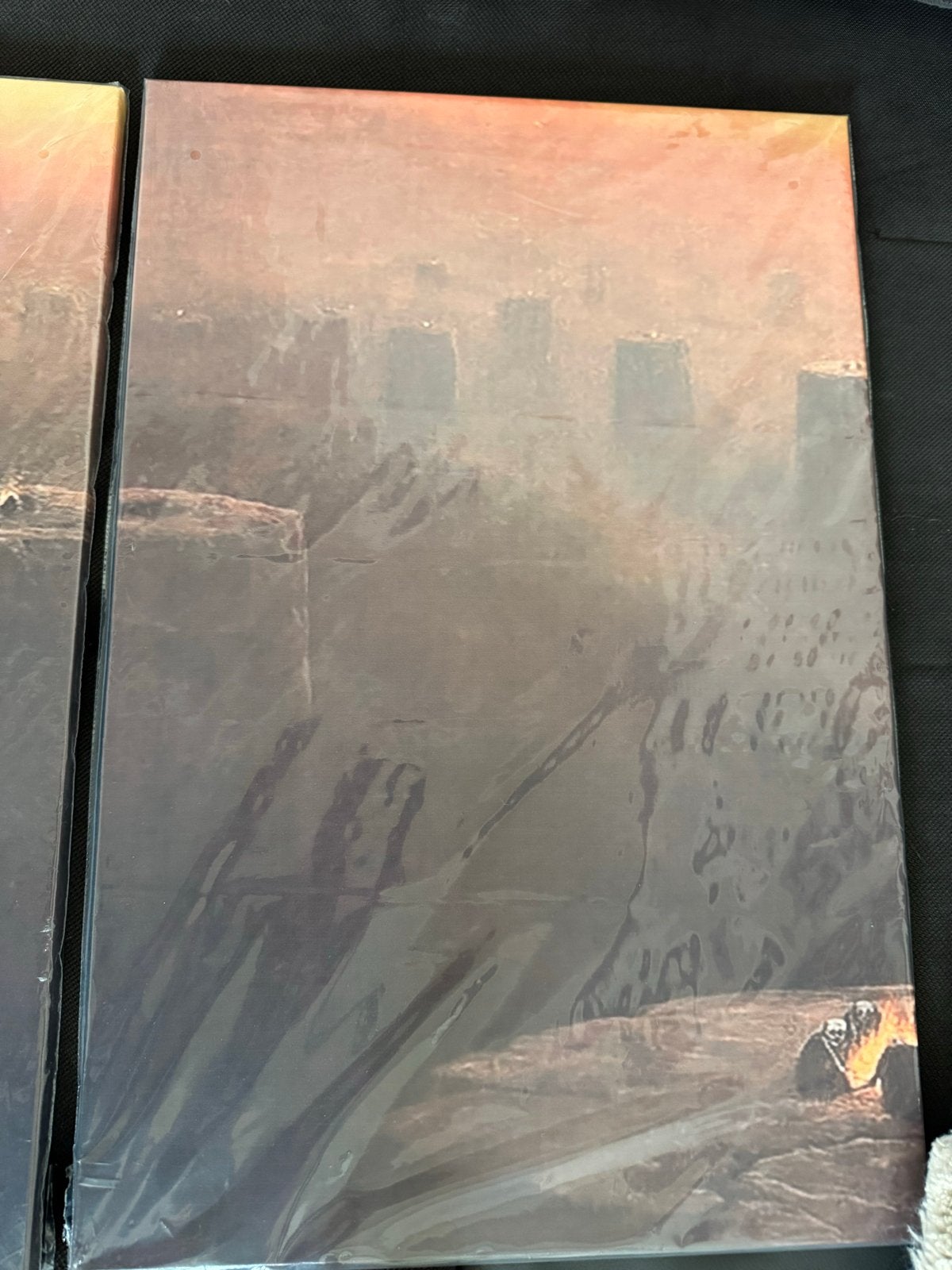 Set van 3 ingepakte canvas prints - Abstracte zonsondergang, Huis en Inrichting, Ophalen, 50 – 75, Nieuw, Print