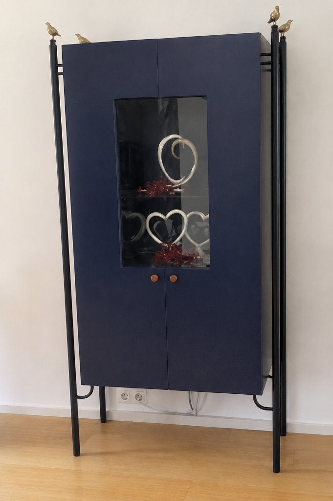 Castelijn Vogeltjeskast blauw, Ophalen, Modern design, Met deur(en), 100 tot 150 cm