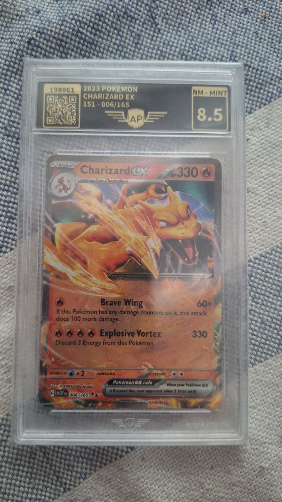pokemon Charizard Ex , graded., Ophalen of Verzenden, Zo goed als nieuw