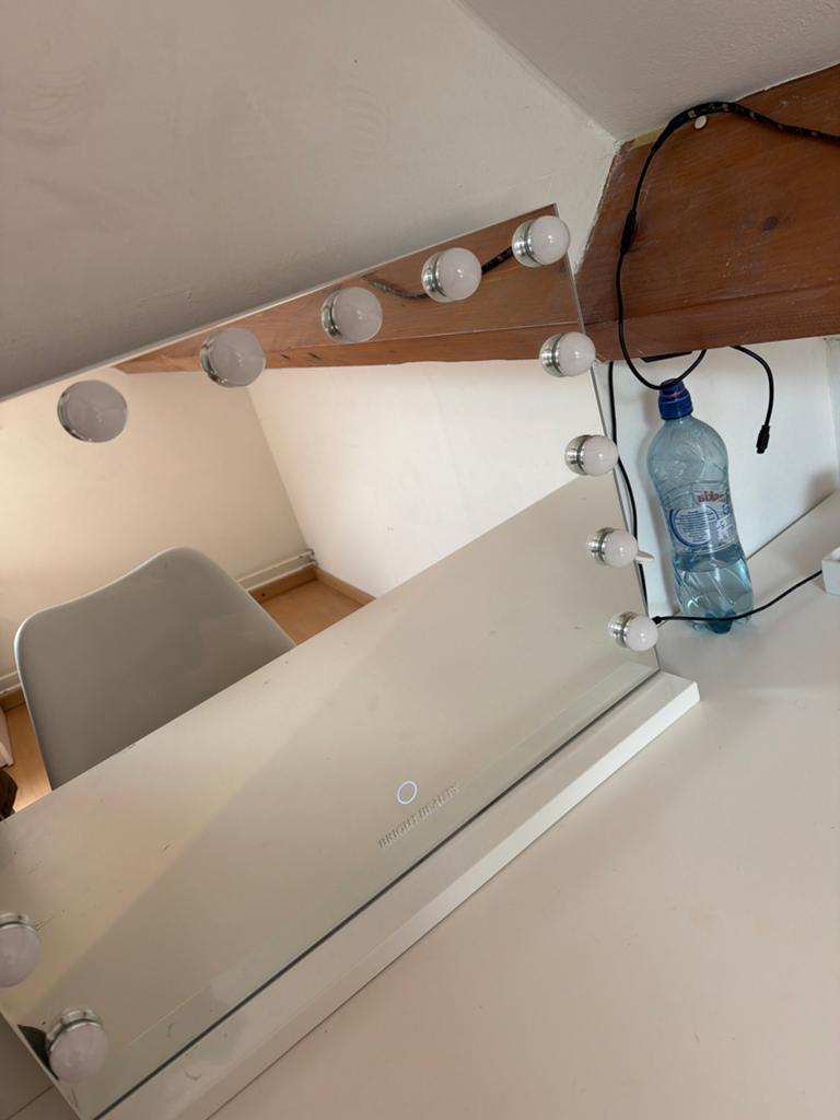 Make-up spiegel met verlichting, Gebruikt, 100 tot 150 cm, Ophalen of Verzenden, Rechthoekig