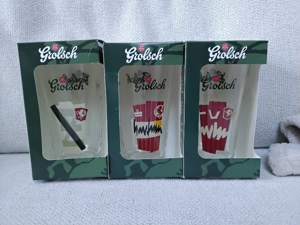Grolsch bierglazen set fc twente enschede, Ophalen of Verzenden, Nieuw, Glas of Glazen, Grolsch