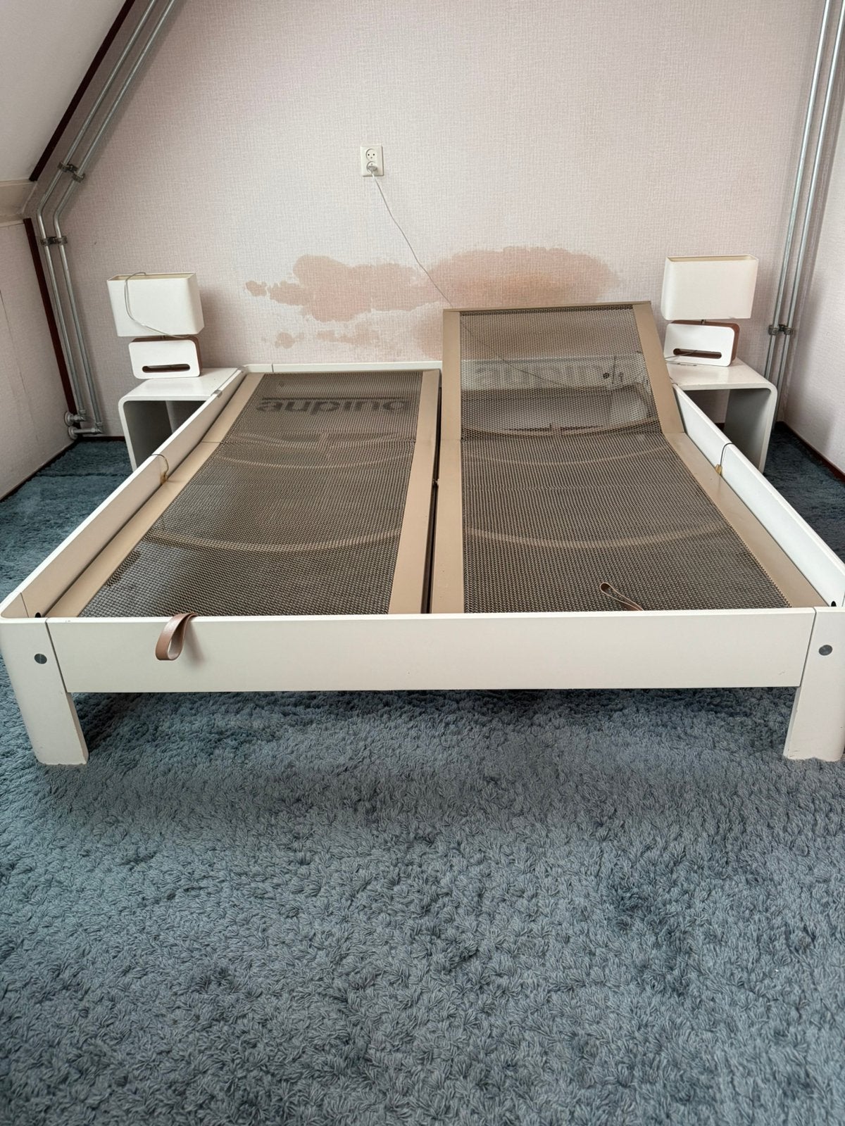 Tijdloze Auping Auronde, wit, 1.60 verstelbaar, Huis en Inrichting, Slaapkamer | Bedden, Ophalen, Wit, Tweepersoons, 180 cm