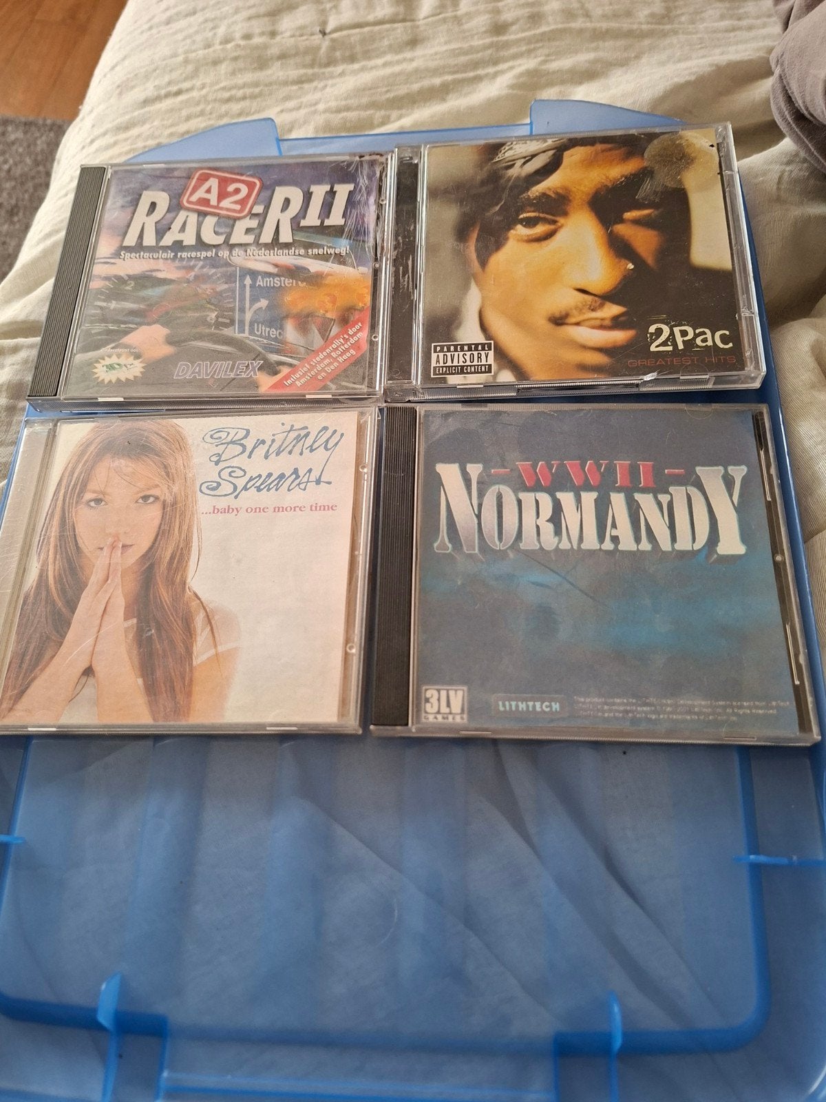 CD's en PC Games: 2Pac, Britney Spears, A2 Racer II, WWII, Ophalen of Verzenden, Gebruikt