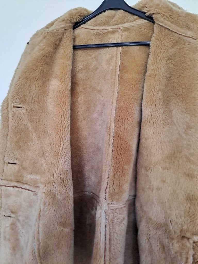 Camel teddy jas met nepsuède, maat 40/42, Bruin, Maat 42/44 (L), Ophalen of Verzenden, Onbekend