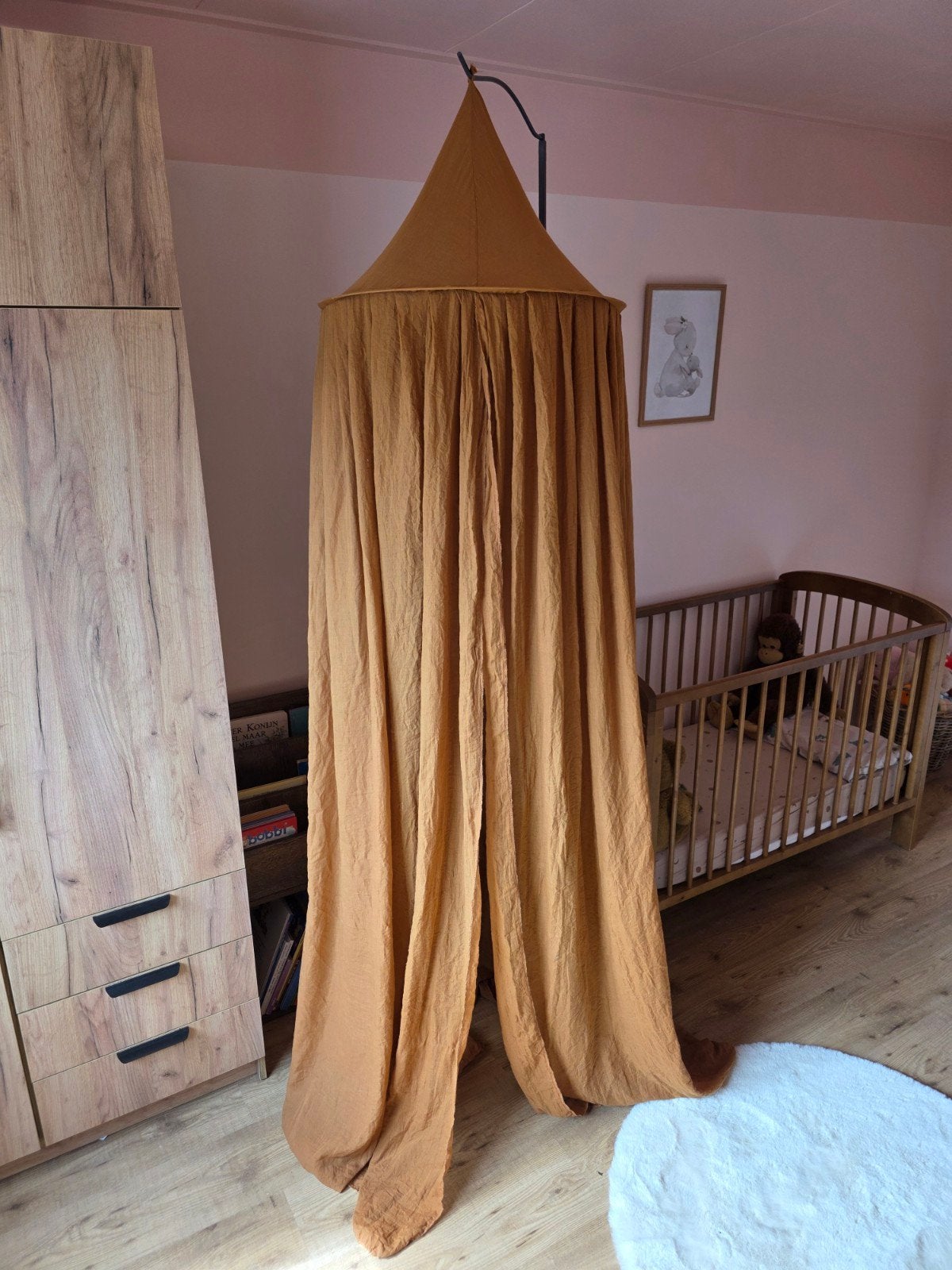 Jollein Klamboe Vintage Caramel, inclusief piekstok, Ophalen, Bruin, Overige typen, Jollein