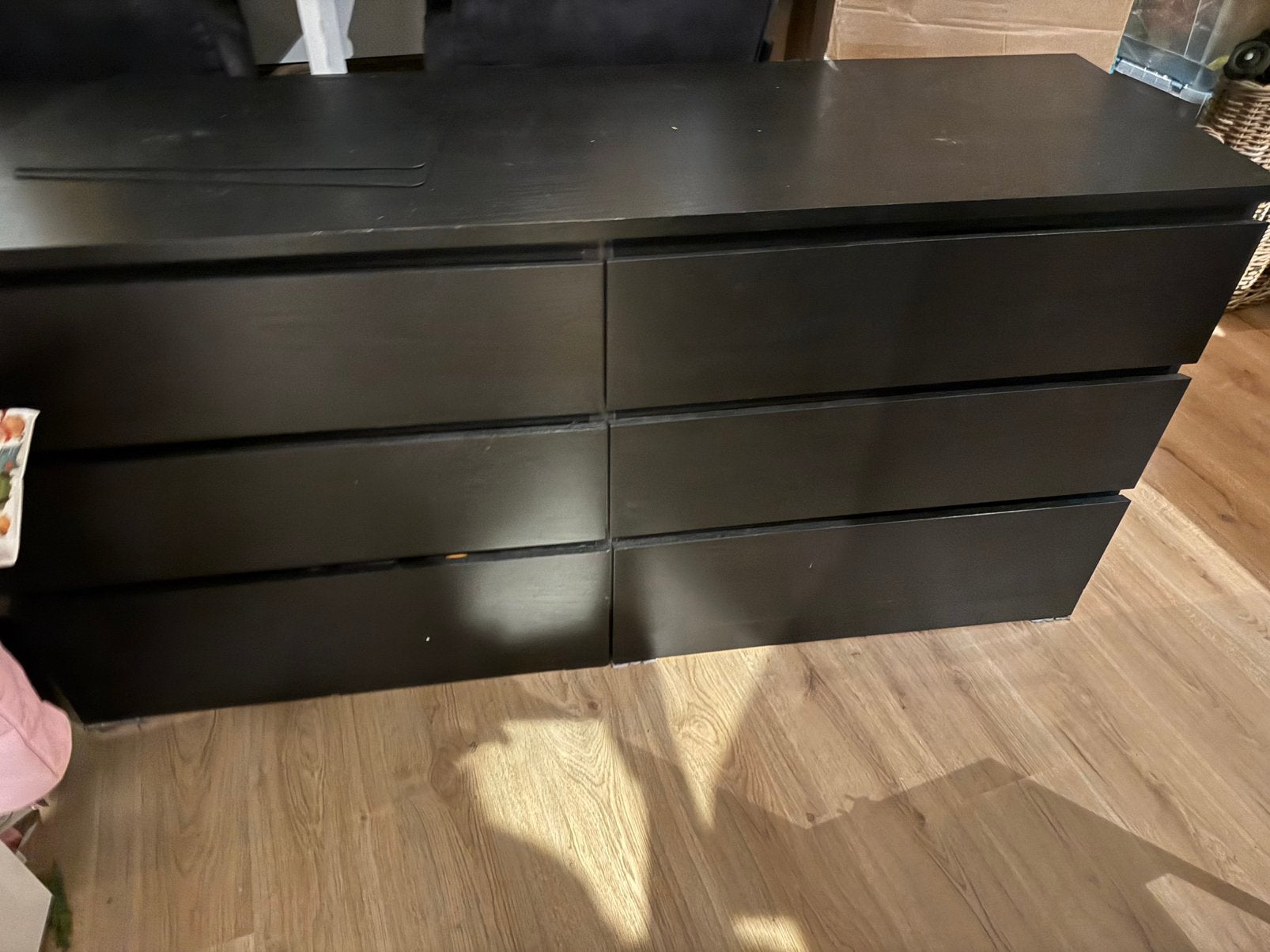 Zwarte malm kast 6 lades, Huis en Inrichting, Ophalen, Gebruikt, 5 laden of meer, 50 tot 100 cm