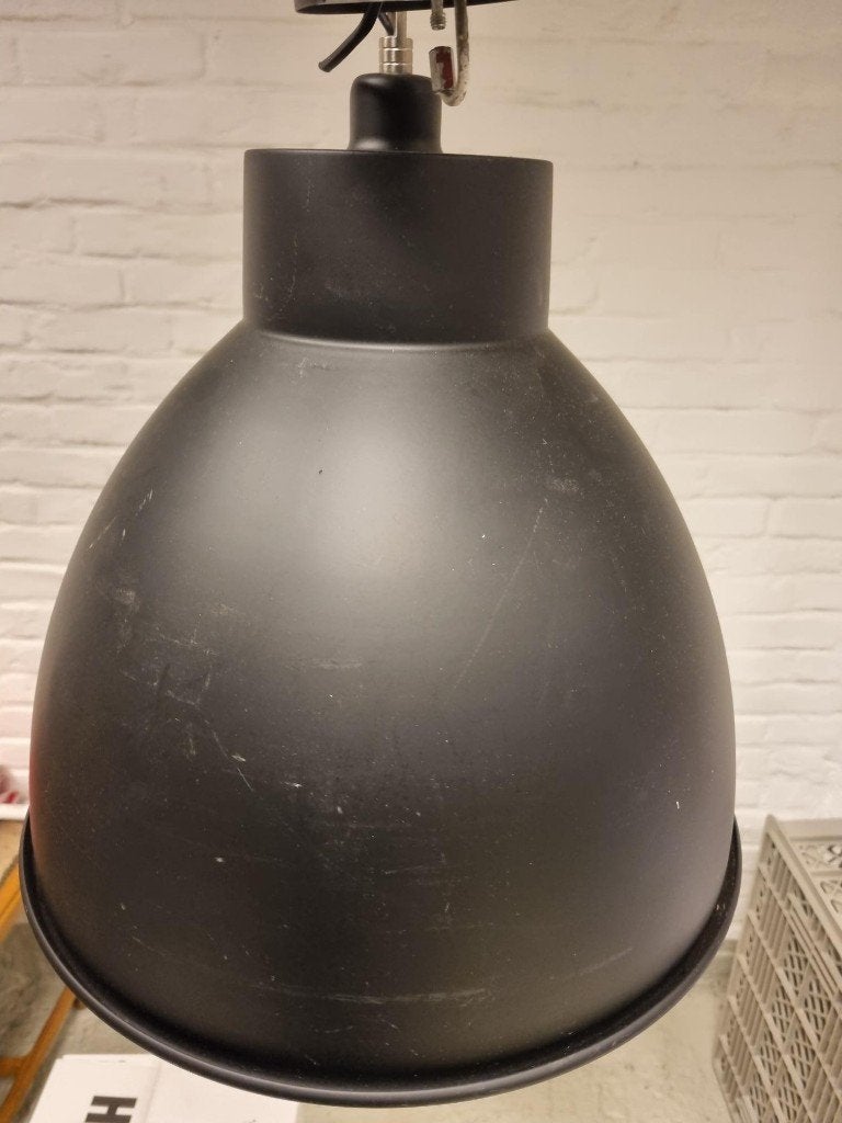 Te koop: 4 stuks grote zwarte industriele lampen, Ophalen, Gebruikt, Metaal, E27 (groot)