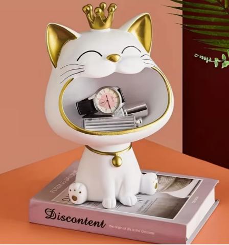 Katten pot voor pinda's etc., Nieuw, Ophalen of Verzenden, Voorraadpot, Steen/keramiek