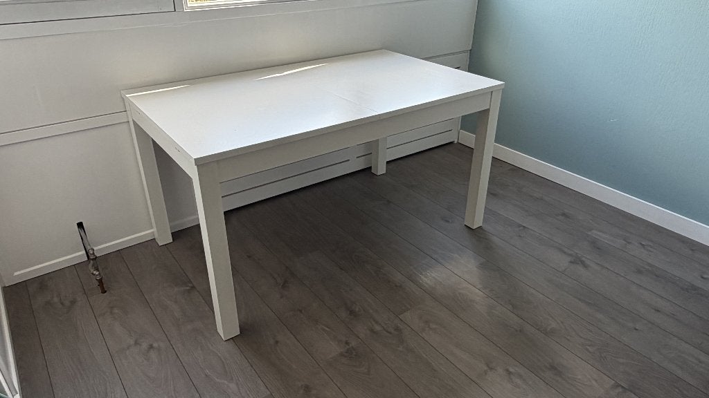 Ikea Bjursta uitschuifbare eettafel (140/180/220 x 80 x 74), Ophalen, Gebruikt, 50 tot 100 cm, Vijf personen of meer
