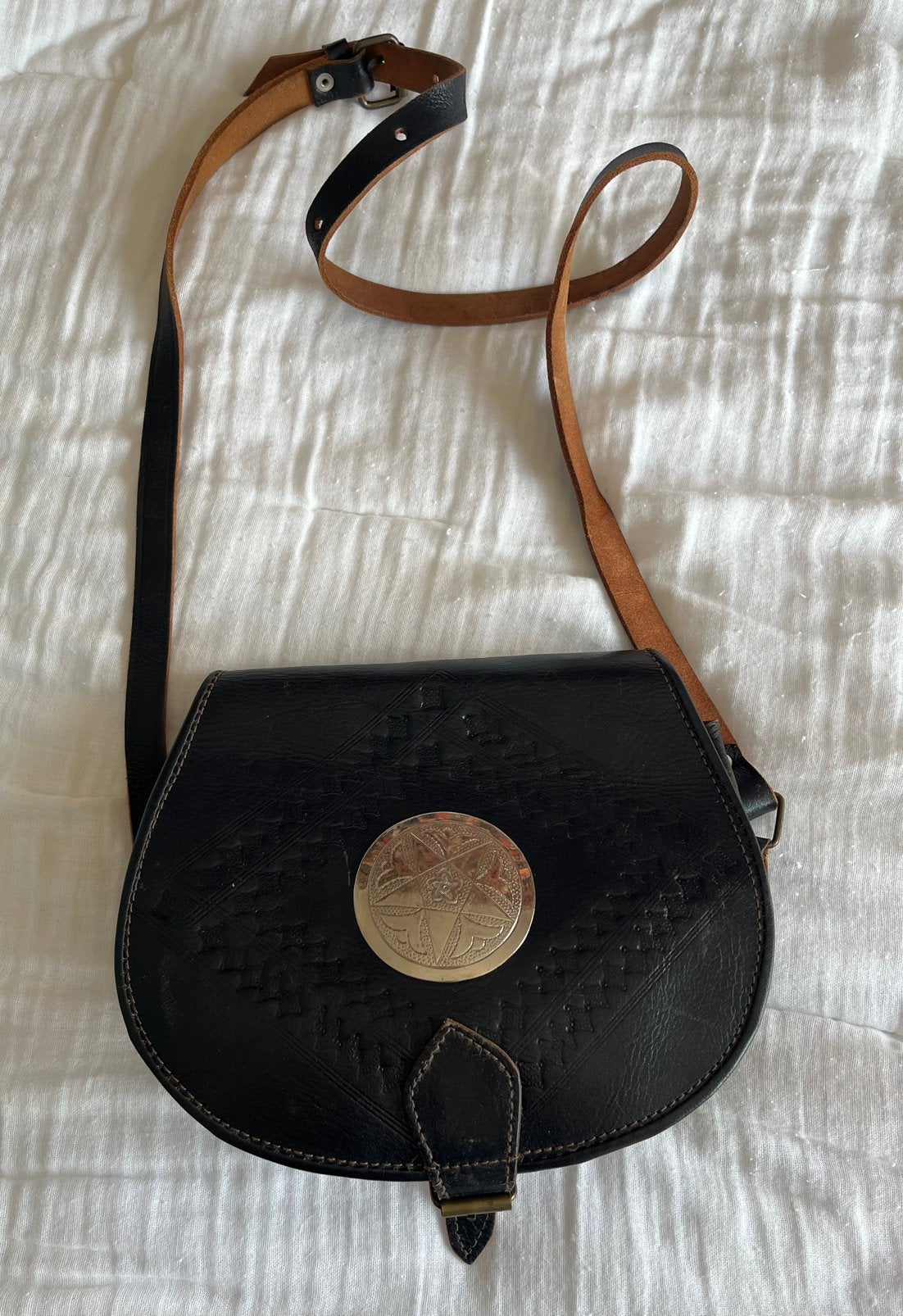 Zwarte leren tas, Ophalen, Zo goed als nieuw, Zwart, Handtas