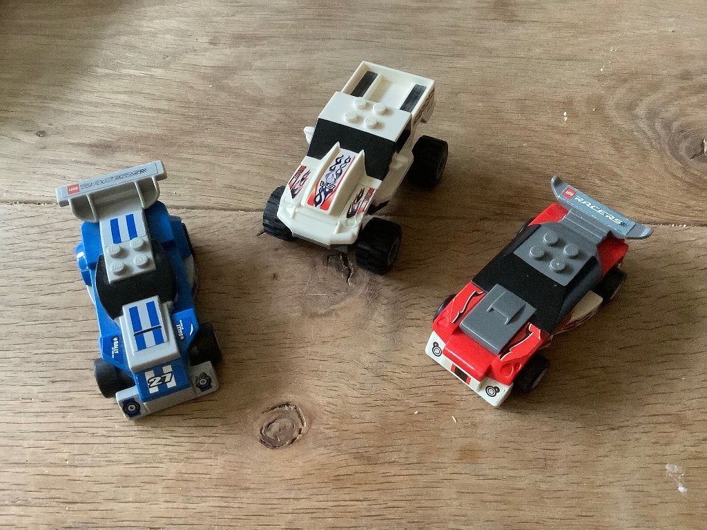 Lego Racers auto's - Set van 3, Gebruikt, Lego, Ophalen of Verzenden, Compleet