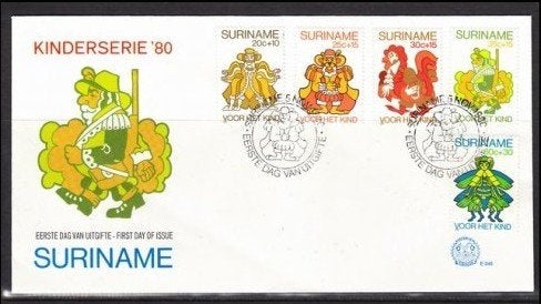 Suriname 1980 - FDC E45 - Kinderzegels, Ophalen of Verzenden